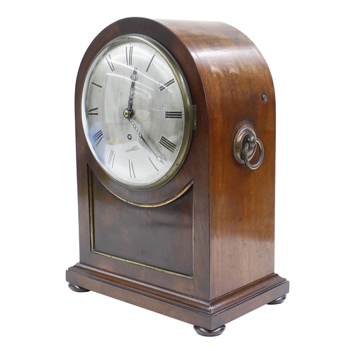 1523 - English mahogany single fusee bracket clock with A-frame movement, the 8