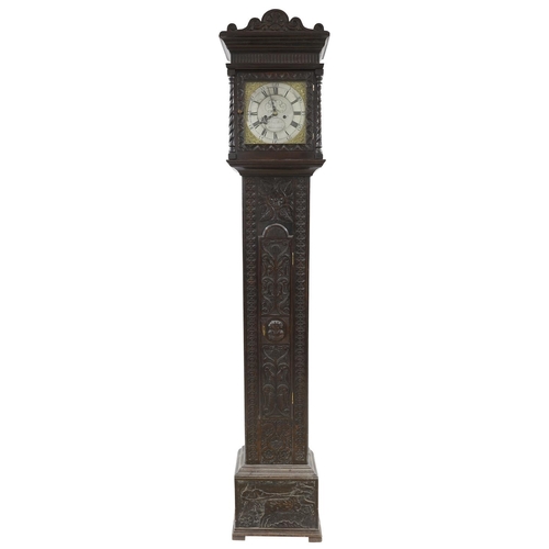 1811 - Carved oak eight day longcase clock, the 11