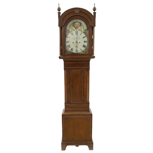 1813 - Mahogany and chevron banded eight day longcase clock, the 13