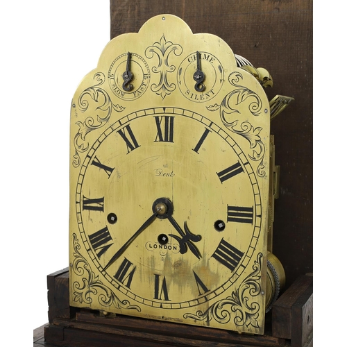 1816 - Good triple fusee bracket clock movement later housed in an oak lozenge moulded case, the 8.25