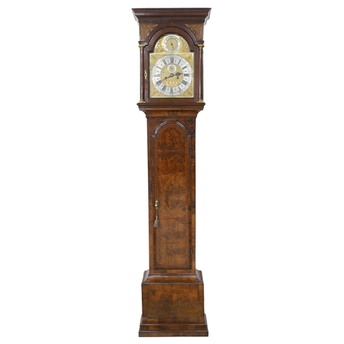 1819 - Fine walnut eight day longcase clock with five pillar movement, the 12