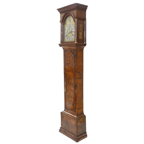 1819 - Fine walnut eight day longcase clock with five pillar movement, the 12