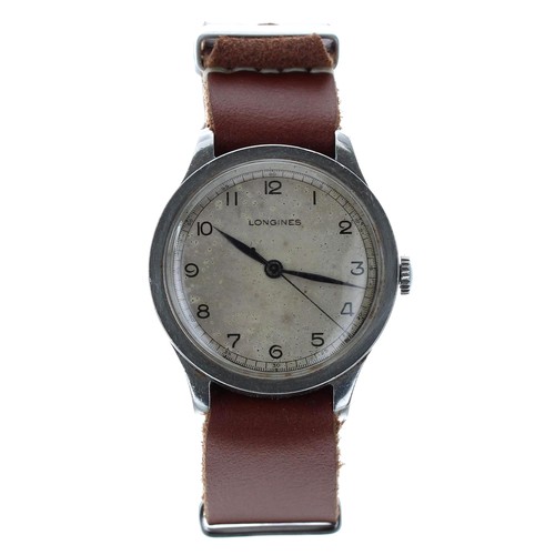 606 - Rare Longines 1940s 'over-sized' stainless steel gentleman's wristwatch, reference no. 4358, serial ... 