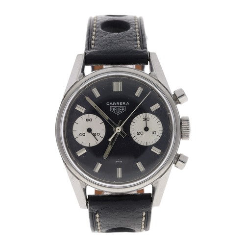 638 - Heuer Carrera 'Panda' Chronograph stainless steel gentleman's wristwatch, reference no. 7753, serial... 