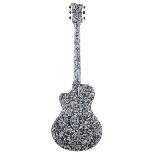 527 - Italia Maranello Classic electric guitar; Body: gold sparkle top upon grey pearl back; Neck: good; F... 