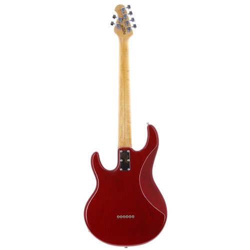 538 - 1989 Ernie Ball Music Man Silhouette electric guitar, made in USA; Body: trans red finish, light buc... 