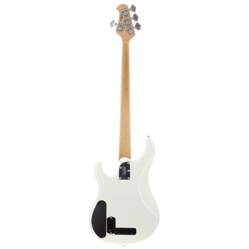 546 - 2000 Ernie Ball Music Man Sterling 4 H Piezo bass guitar, made in USA; Body: Olympic white refinish ... 