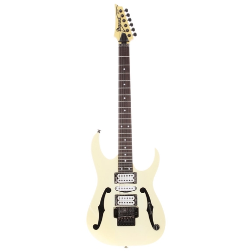 577 - Autographed 1999 Ibanez Paul Gilbert PGM Series PGM30 electric guitar, made in Japan; Body: white fi... 