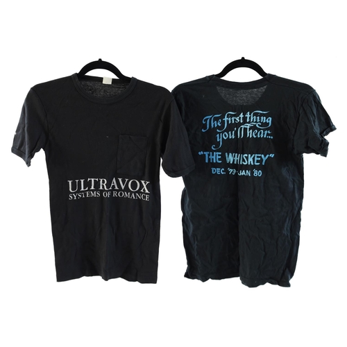 143 - Chris Cross (Ultravox) - two early Ultravox tour T-shirts to include a December '79 to January '80 '... 