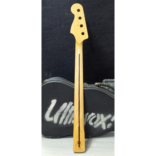 214 - Chris Cross (Ultravox) - Fender licensed Mighty Mite fretless Precision bass guitar neck with ebonol... 