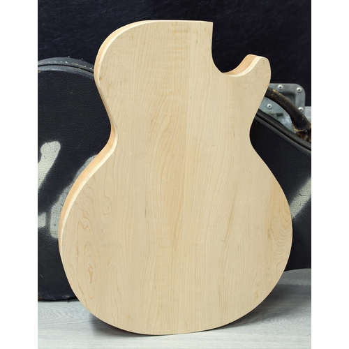 222 - Chris Cross (Ultravox) - unfinished Les Paul type guitar body blank with mahogany back and maple top... 