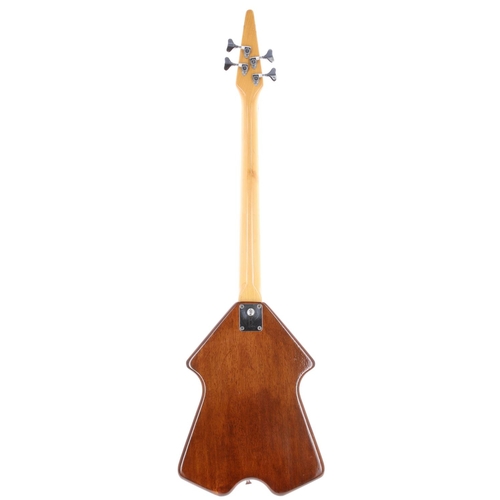 596 - 1970s Burns Flyte 4 left-handed conversion bass guitar, made in England; Body: walnut finish, variou... 