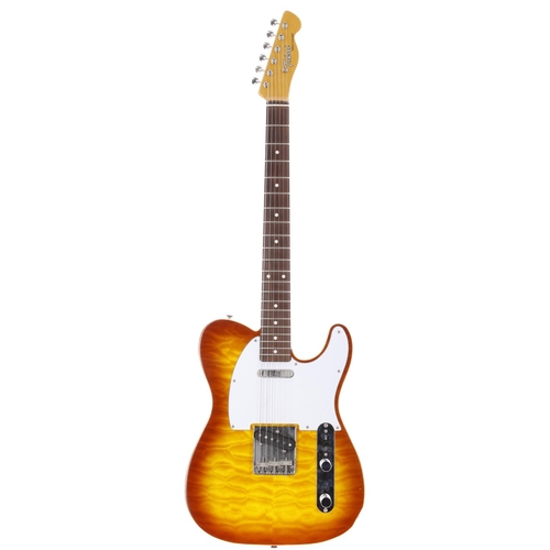 599 - Tokai Breezysound electric guitar, made in Japan, circa 1985; Body: amber burst finish with quilted ... 