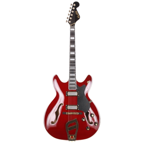 601 - 2021 Hagstrom '67 Viking hollow body electric guitar; Body: wild cherry red finished laminated maple... 