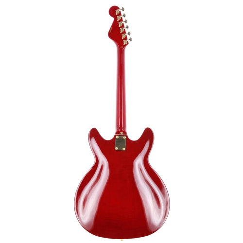 601 - 2021 Hagstrom '67 Viking hollow body electric guitar; Body: wild cherry red finished laminated maple... 