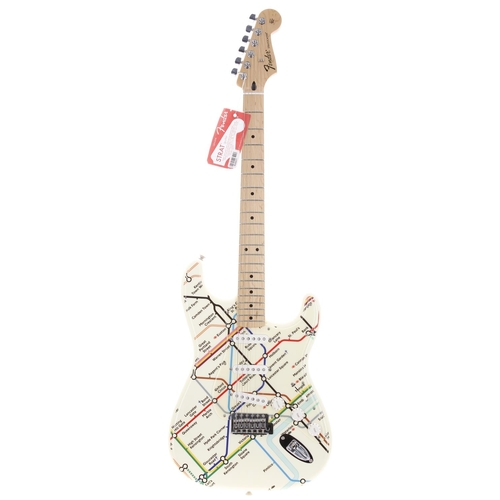 610 - 2015 Fender Special Edition Transport for London Underground Tube Map Stratocaster electric guitar, ... 