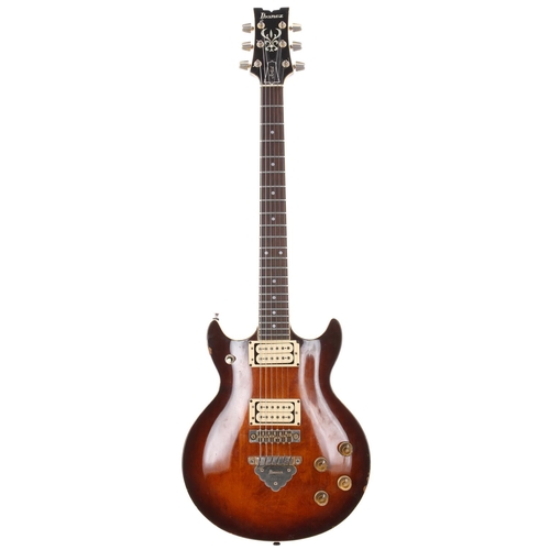 614 - 1980 Ibanez Artist AR100 electric guitar, made in Japan; Body: brown sunburst finished maple top upo... 