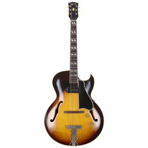 616 - 1957 Gibson ES-175 hollow body electric guitar, made in USA; Body: sunburst finish, mild surface lac... 