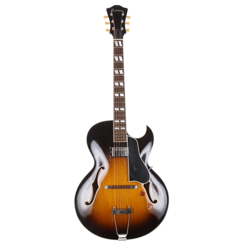 619 - Eastman AR371CE hollow body electric guitar, made in China; Body: two-tone sunburst finish, a few li... 