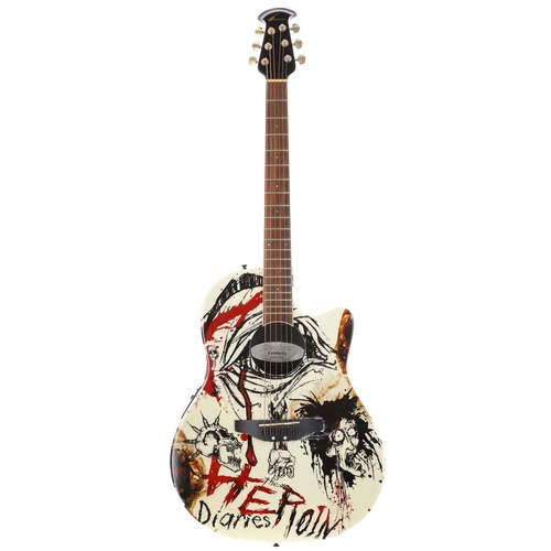 620 - Ovation Celebrity NS-28 Nikki Sixx Heroin Diaries electro-acoustic guitar, made in China; Body: synt... 