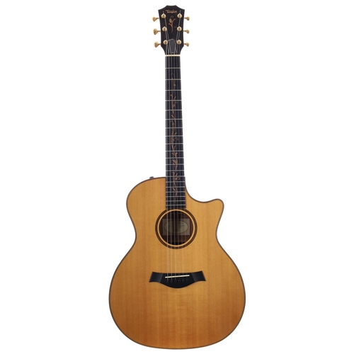 818 - 2012 Taylor K14CE electro-acoustic guitar, made in USA; Back and sides: natural highly figured koa; ... 