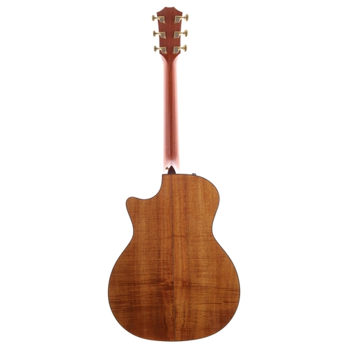 818 - 2012 Taylor K14CE electro-acoustic guitar, made in USA; Back and sides: natural highly figured koa; ... 