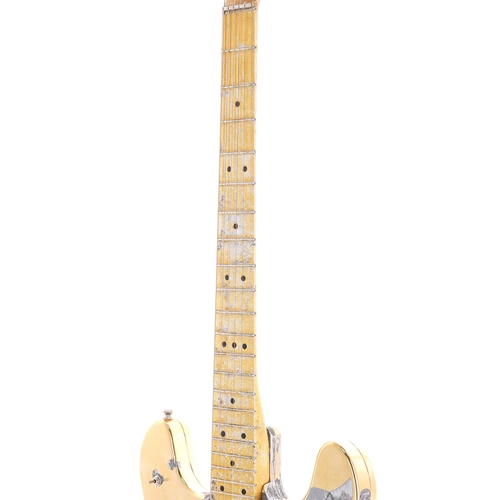 821 - 1970s John Veleno electric guitar, made in USA; Body: gold plated billet aluminium body, plating fla... 