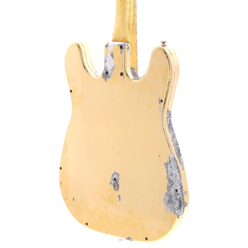 821 - 1970s John Veleno electric guitar, made in USA; Body: gold plated billet aluminium body, plating fla... 