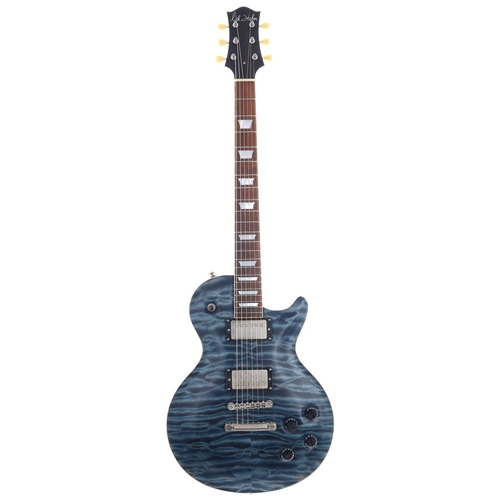 823 - 2019 Nik Huber Orca '59 electric guitar, made in Germany; Body: Atlantic blue deep quilted maple top... 