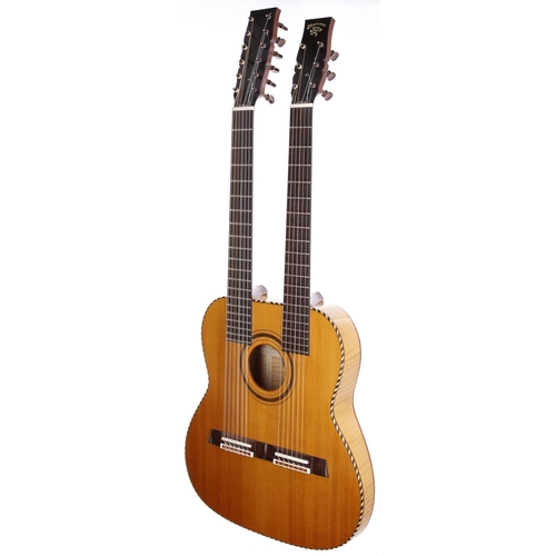 828 - 1983 Andrew Manson 12/6 double neck nylon string electro-acoustic guitar, made in England; Back and ... 