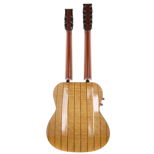 828 - 1983 Andrew Manson 12/6 double neck nylon string electro-acoustic guitar, made in England; Back and ... 