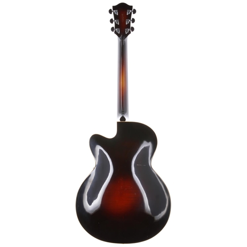 829 - 1984 Andy Manson Dove archtop guitar, made in England; Finish: sunburst, minor stable hairline crack... 