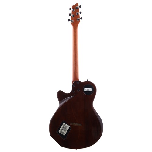 849 - Godin Flat Five X semi-hollow body electric guitar, made in Canada; Body: tiger burst figured maple ... 