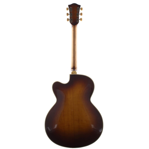 852 - 1960 Hofner President Thin electric guitar, made in Germany; Body: brunette finish, heavy checking a... 