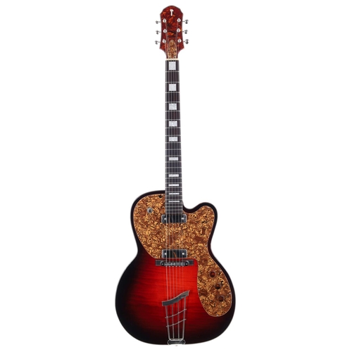 855 - Hammett H161 Slim Twin electric guitar, made in England; Body: red burst finished maple and sycamore... 