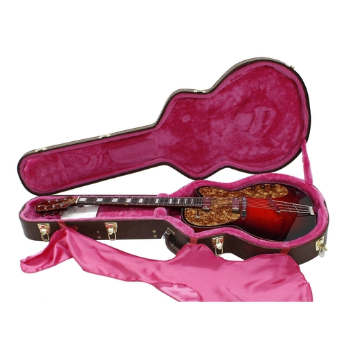 855 - Hammett H161 Slim Twin electric guitar, made in England; Body: red burst finished maple and sycamore... 