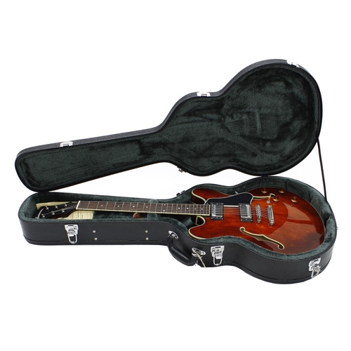 859 - 2017 Eastman T386 semi-hollow body electric guitar, made in China; Body: violin finished maple; Neck... 