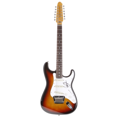 452 - Greg Lake - stage used and autographed Fender Stratocaster XII twelve string electric guitar, made i... 