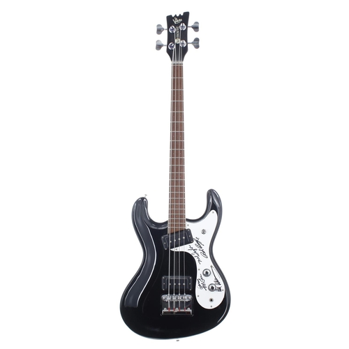 465 - The Ventures - Autographed Mosrite Ventures model re-issue bass guitar, black finish, bearing autogr... 