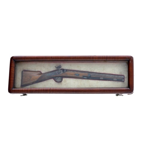 1066 - Miniature percussion sporting gun signed J.B. Palmer, walnut stock, 5.25