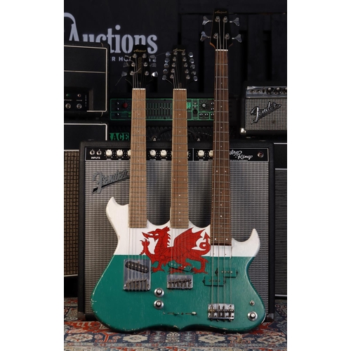 646 - Custom made triple neck electric guitar comprising an Aria Pro II six string, an Aria Pro II twelve ... 