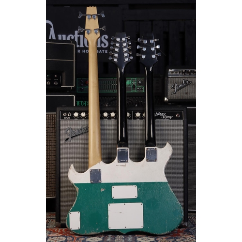 646 - Custom made triple neck electric guitar comprising an Aria Pro II six string, an Aria Pro II twelve ... 