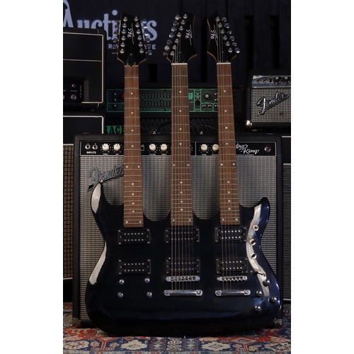 647 - H&S triple neck electric guitar, comprising twelve string neck (missing nut, bridge and stop bar... 