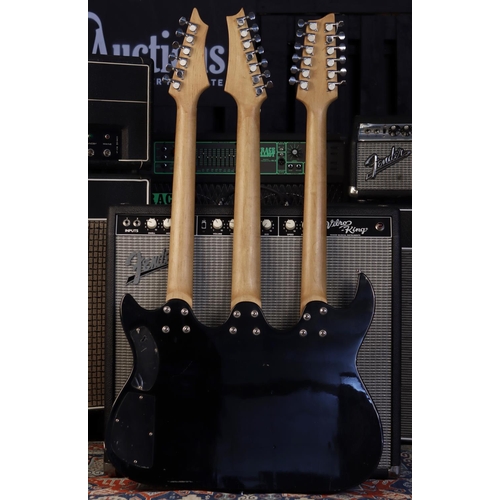 647 - H&S triple neck electric guitar, comprising twelve string neck (missing nut, bridge and stop bar... 