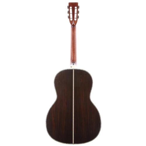 653 - Good quality 00-45 Stage Coach style acoustic guitar; Back and sides: Indian rosewood, light surface... 