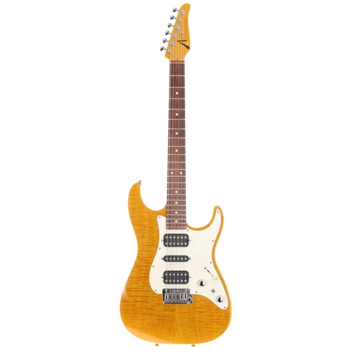 654 - 2007 Tom Anderson Hollow Drop Top electric guitar, made in USA; Body: honey burst finished flame map... 