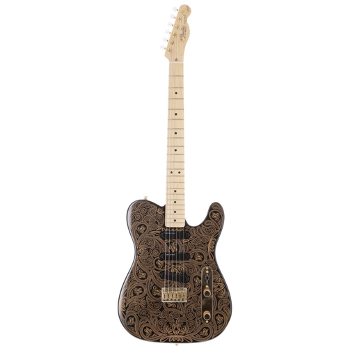 664 - 2003 Fender James Burton Telecaster electric guitar, made in USA; Body: black gold paisley finish; N... 