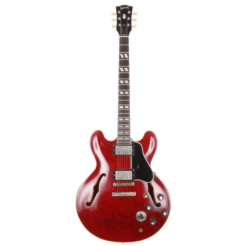 671 - 1961 Gibson ES-345 TDC electric guitar, made in USA; Body: cherry finish, lacquer checking throughou... 