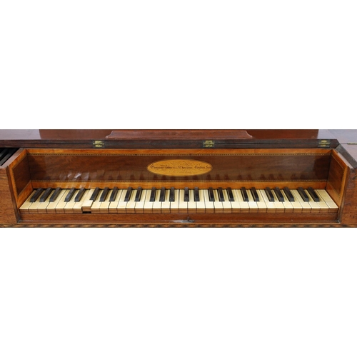 2504 - Square piano by George Pether, last quarter of the 18th century, the case of mahogany with elaborate... 