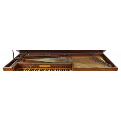 2504 - Square piano by George Pether, last quarter of the 18th century, the case of mahogany with elaborate... 